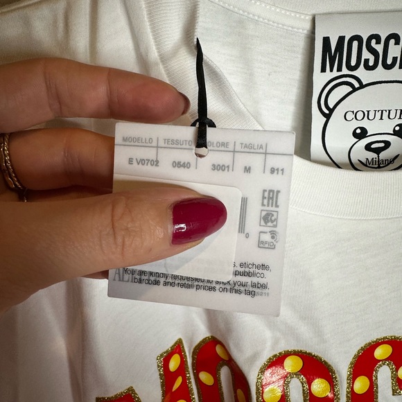NWT Moschino Couture tee short sleeve white bear summer designer new club wear - Picture 3 of 7